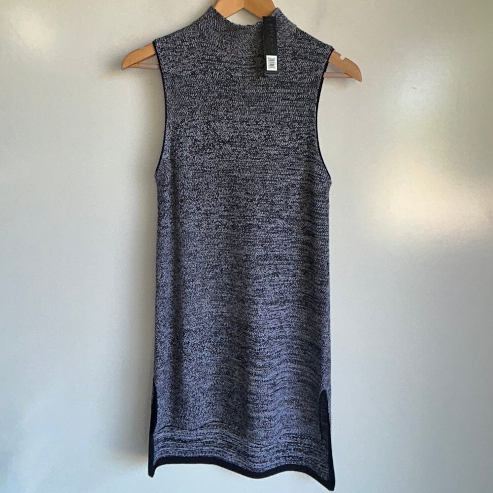 NWT Alice + Olivia Employed Black White Sleeveless Knit Dress Size Small